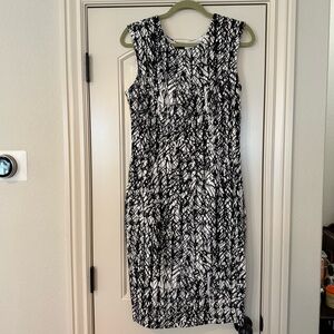 Milly Black and White Midi Dress
